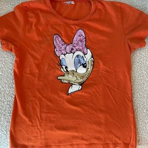 Orange Daisy Tshirt with sequins